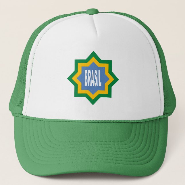 De Camionero Gorra Trucker blanco/verde BRASIL (Anverso)