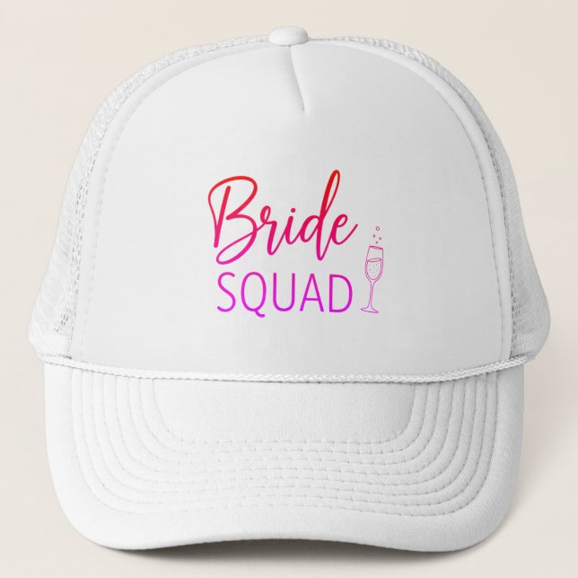 De Camionero Gorra Trucker Gradiente Rosa Bride Squad (Anverso)