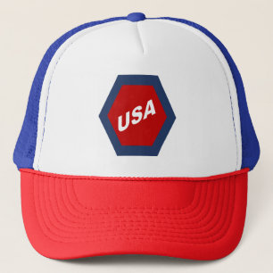 DE CAMIONERO GORRA TRUCKER ROJA BLANCO AZUL LOS EE.UU DEPORTE