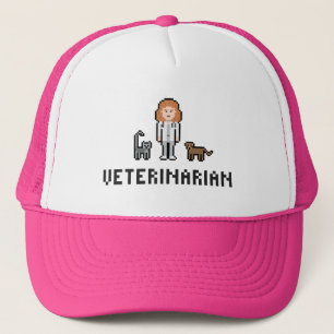 De Camionero Gorra veterinario femenino del pixel