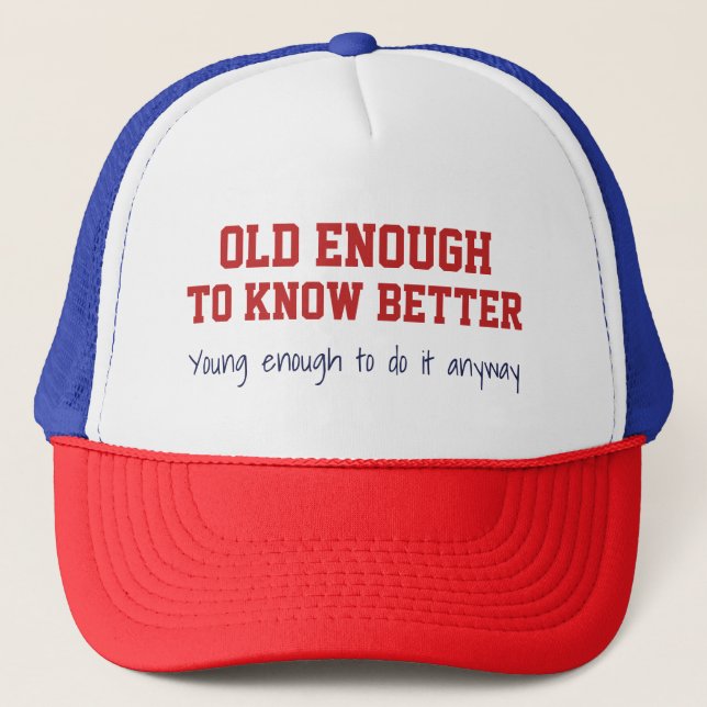 De Camionero gorra "Viejo y Joven" (Anverso)