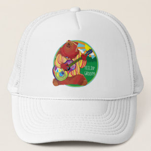 De Camionero Groovy Happy Guitar Bear Gorra