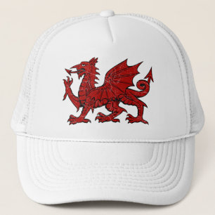 De Camionero Grunge del dragón Galés - gorra