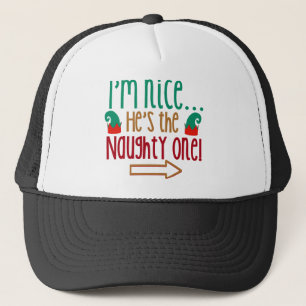 De Camionero Im Nice Hes Naughty Elf Gorra