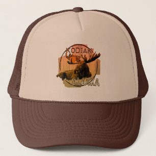 De Camionero Kodiak Alaska naranja moose gorra