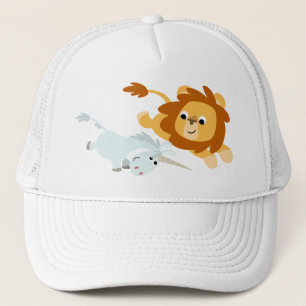 De Camionero León del dibujo animado y gorra lindos del