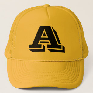 De Camionero Letra A del gorra del monograma