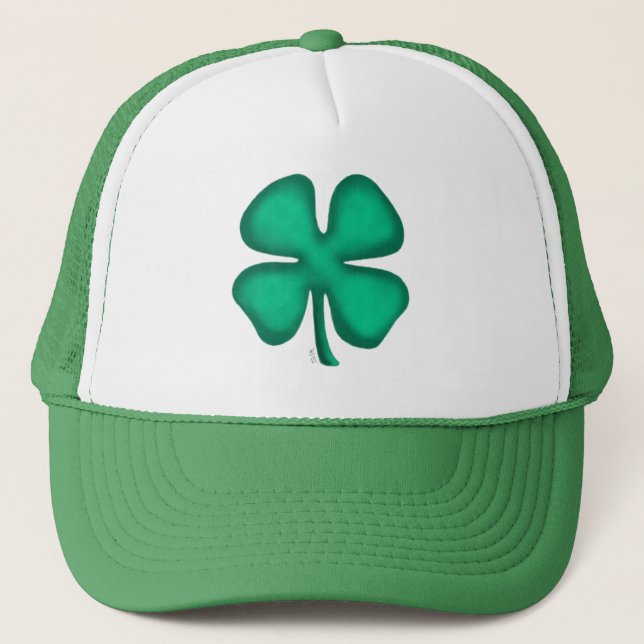 De Camionero Lucky 4 Leaf Irish Clover gorra verde (Anverso)