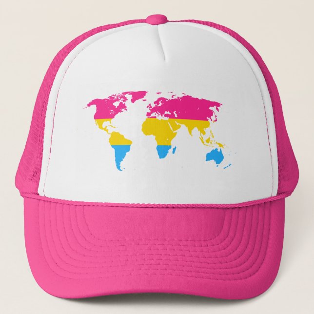 De Camionero Mapa mundial del orgullo pansexual Gorra (Anverso)