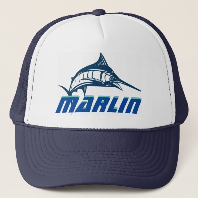 De Camionero Marlin Personalizado Pescador Gorra (Anverso)