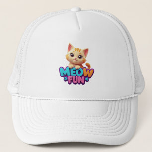 De Camionero Meow Fun - Gato con Mirada Dulce Gorra
