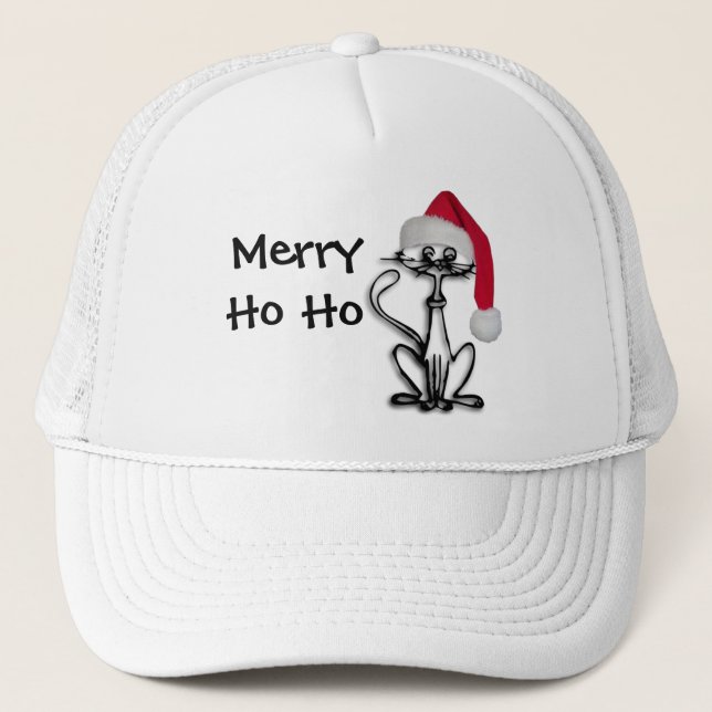 De Camionero Merry Ho Ho Kitty Cat Gorra (Anverso)