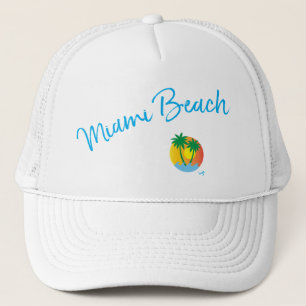 De Camionero Miami Beach, Florida Logotipo Palm Guay Gorra ajus