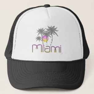 De Camionero Miami, Florida Palms Moderno Gorra ajustable Guay