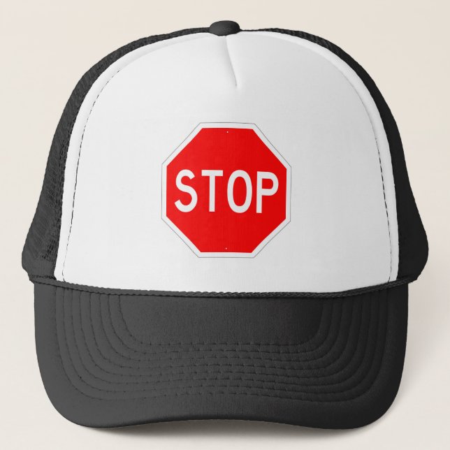 De Camionero Muy divertido STOP Rótulo Gorra (Anverso)