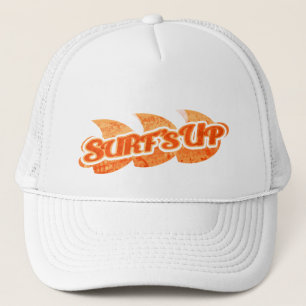 De Camionero naranja "Surf's Up" sobre gorra blanco