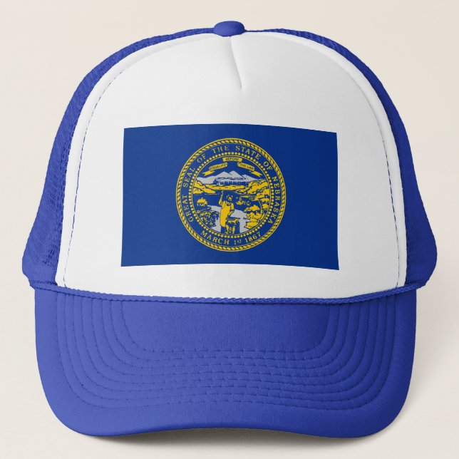 De Camionero Nebraska Flag Gorra (Anverso)