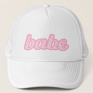 De Camionero "nena" denim gorra rosa pálido y blanco