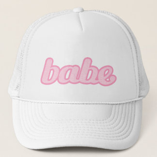 De Camionero "nena" denim gorra rosa pálido y blanco