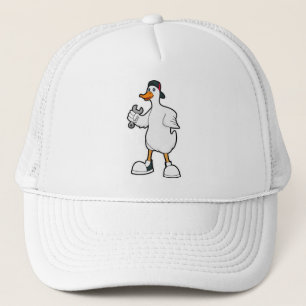 De Camionero Pato como artesano con herramienta y gorra