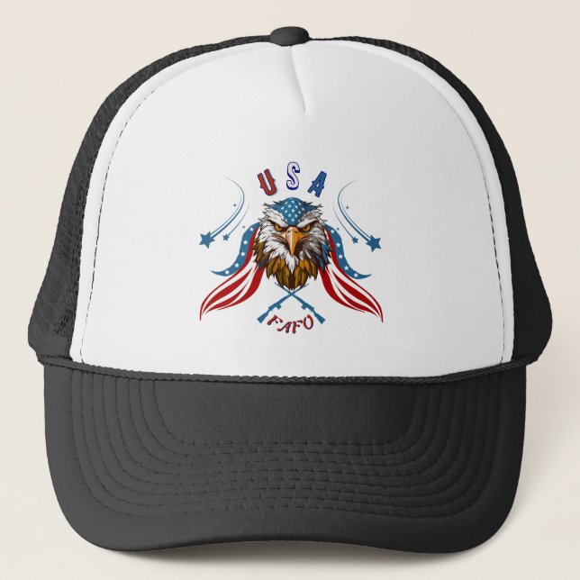 De Camionero Patriotic Eagle USA FAFOTrucker Gorra (Anverso)
