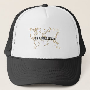 De Camionero Personalizado World Citizen Gorra Design World Map