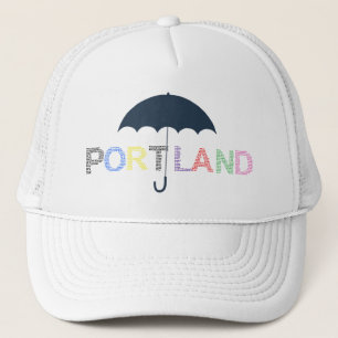 De Camionero Portland Rain Weather White Baseball Cap Gorra