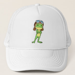 De Camionero Rana como piloto con Gorra y lentes