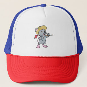 De Camionero Ratón como granjero con hacha y Gorra