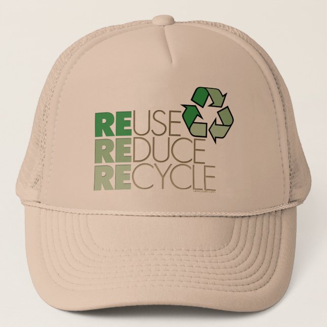 De Camionero Reutilizar, reducir, reciclar Gorra ecológico (Anverso)