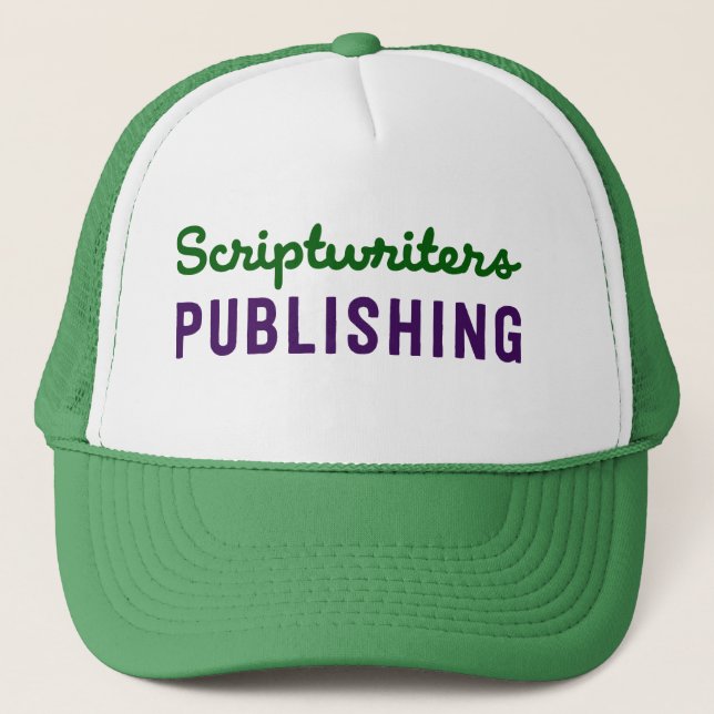De Camionero Scriptwriters que publican el gorra verde/púrpura (Anverso)