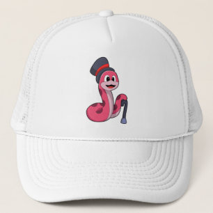 De Camionero Serpiente como caballero con Gorra y palo para cam