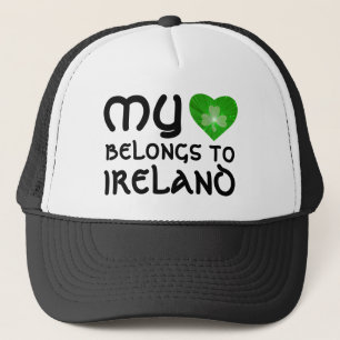 De Camionero Shamrock 'Heart pertenece al gorra irlandés' negro