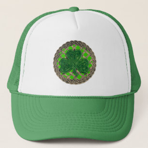 De Camionero Shamrock, Lattice Y Nudos Celtas En Gorra Verde