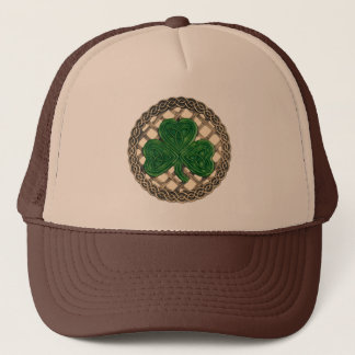 De Camionero Shamrock, Lattice Y Nudos Celtos En Gorra Beige