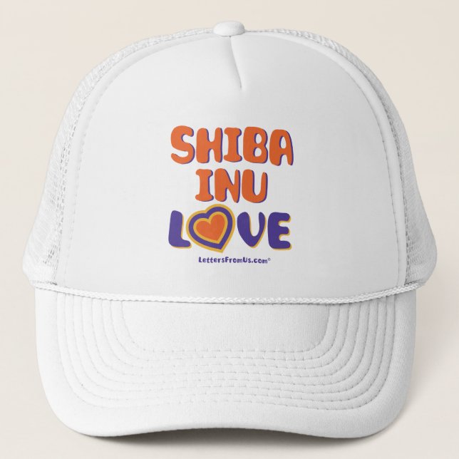 De Camionero Shiba Inu Love Gorra (Anverso)