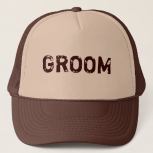 De Camionero Tema rústico beige marrón Groom gorra