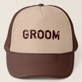 De Camionero Tema rústico beige marrón Groom gorra
