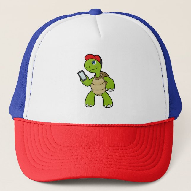 De Camionero Tortuga con teléfono y Gorra (Anverso)