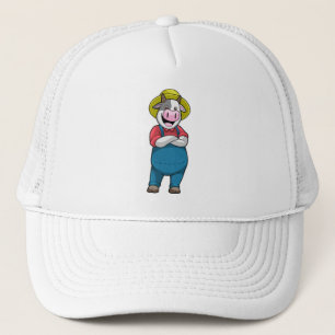 De Camionero Vaca como agricultor con Gorra
