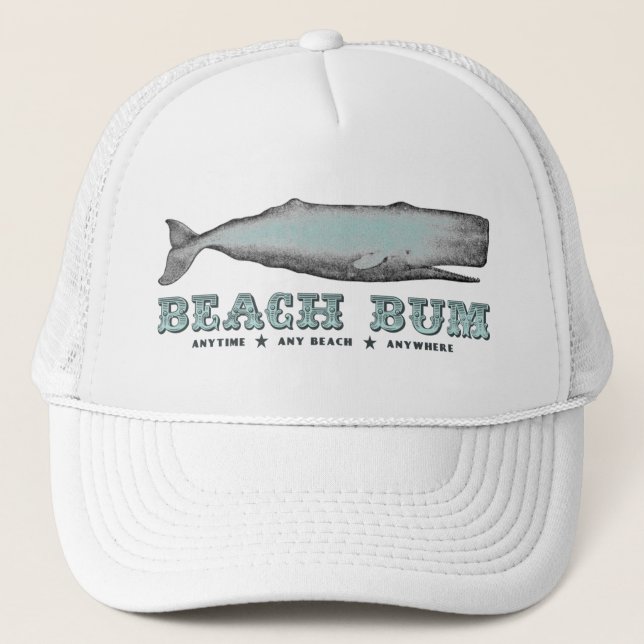 De Camionero Vintage Whale Beach Bum Gorra (Anverso)