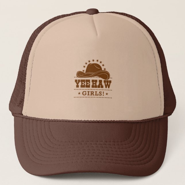 De Camionero Yee Haw Chicas Diseño Gorra Vaquera (Anverso)