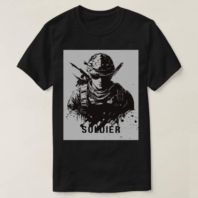 👕 de camiseta gris negro (Diseño del anverso)
