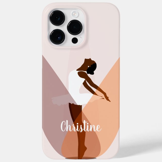 De Case-Mate Para iPhone Bailarina ballet negra Funda rosa-mate (Reverso)