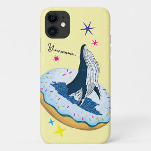 Para iPhone 11 ballena sobre donut funda