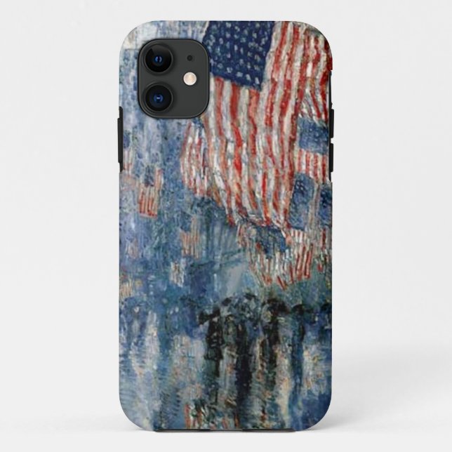 De Case-Mate Para iPhone Bandera Childe Hassam "La Avenida en Lluvia" Funda (Reverso)