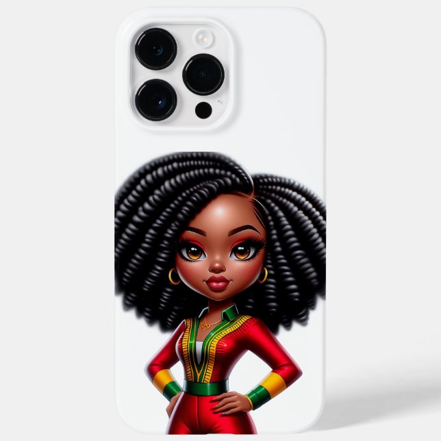 De Case-Mate Para iPhone Chibi Chica negro Ipone Funda (Reverso)