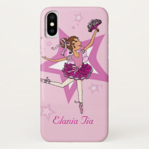 Chicas bailarina rosa pelo oscuro funda