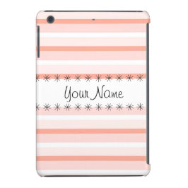 Para iPhone 13 Coral Stripe 'Name' iPad Mini funda