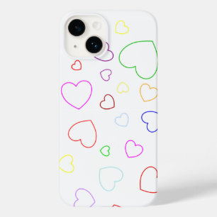 Para iPhone 14 De Case-Mate Corazones Felices 1 - Coloridos - Funda Giral Cute